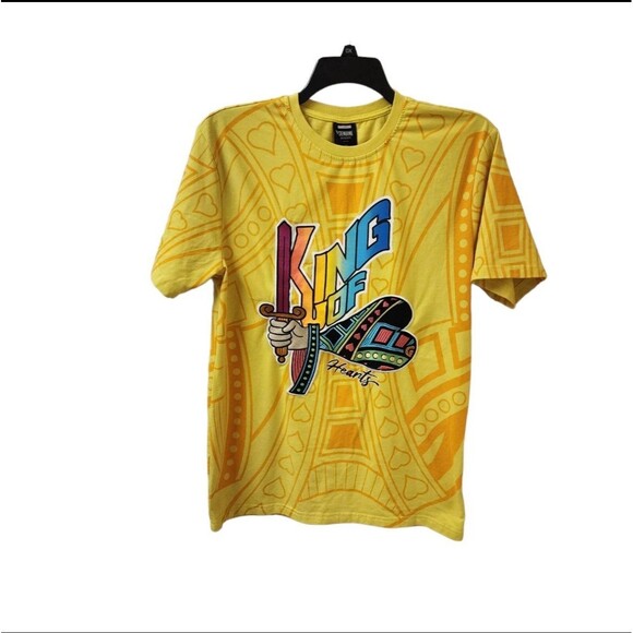 King of Hearts Yellow Graphic T-Shirt XL Brand New With Tags Bold Streetwear Tee - Picture 7 of 10